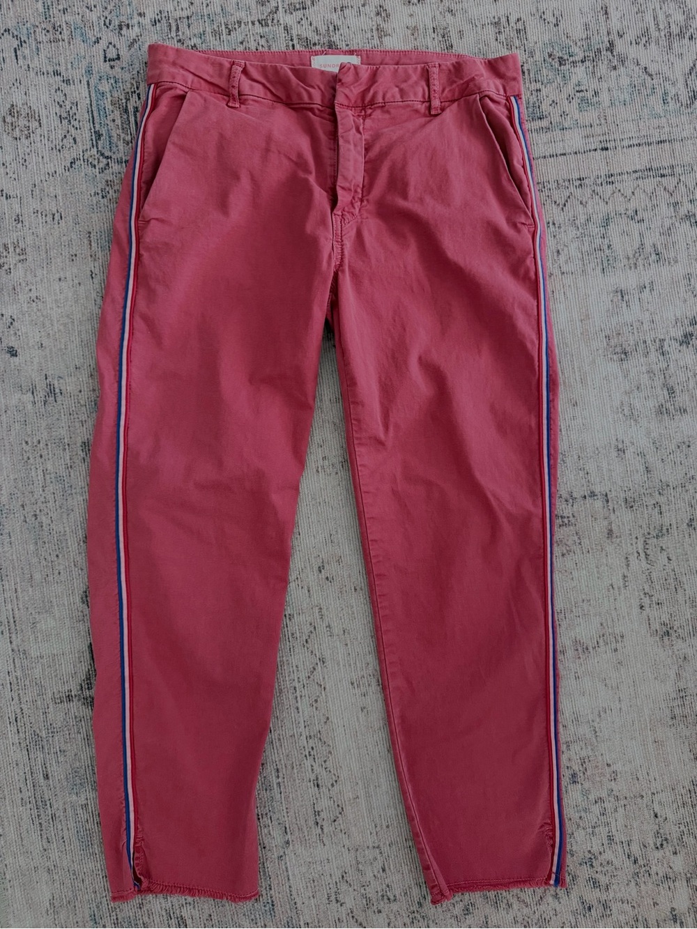 Sundry Rose-Red Chinos with Side Stripe